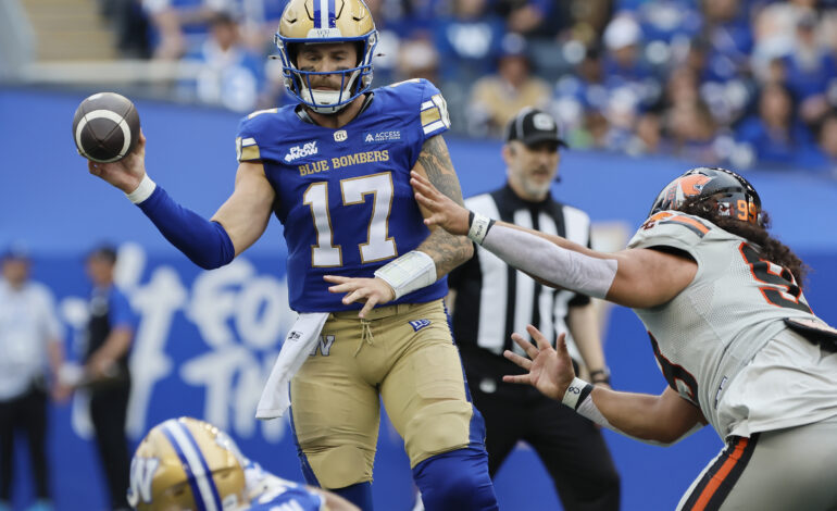 Winnipeg Blue Bombers bash Lions in season opener, lose Oliveira to injury