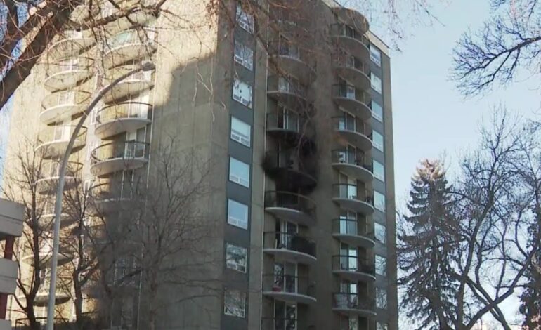 Battery believed to have caused Edmonton apartment fire that displaced dozens