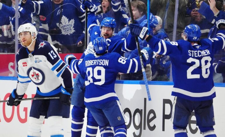 Matthews leads Maple Leafs to 6-5 win over Jets