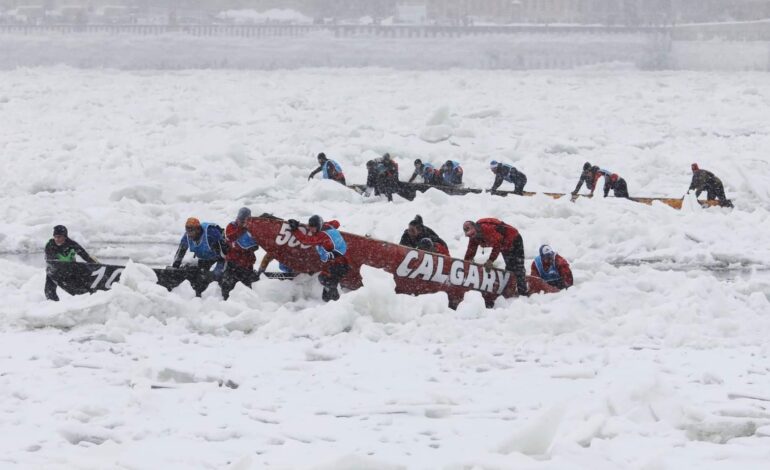 ‘Don’t let go of the boat’: Calgary’s ice canoeing team gears up for race
